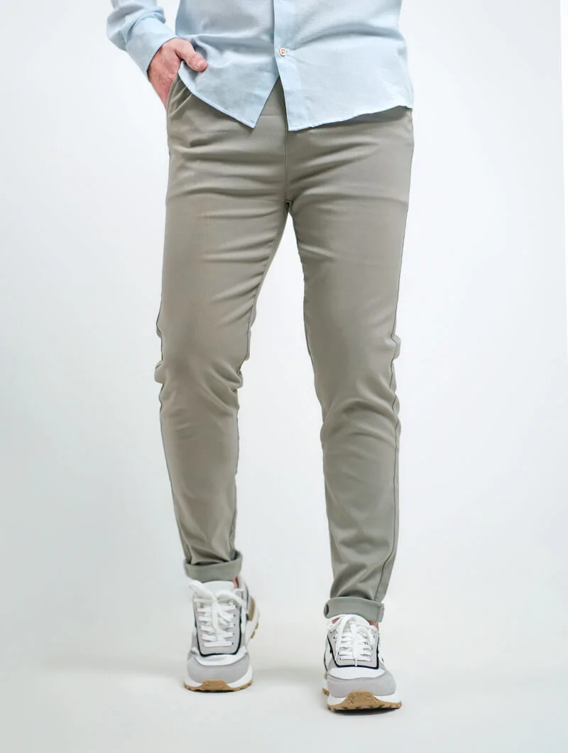 Pantalon chino à ceinture élastiquée